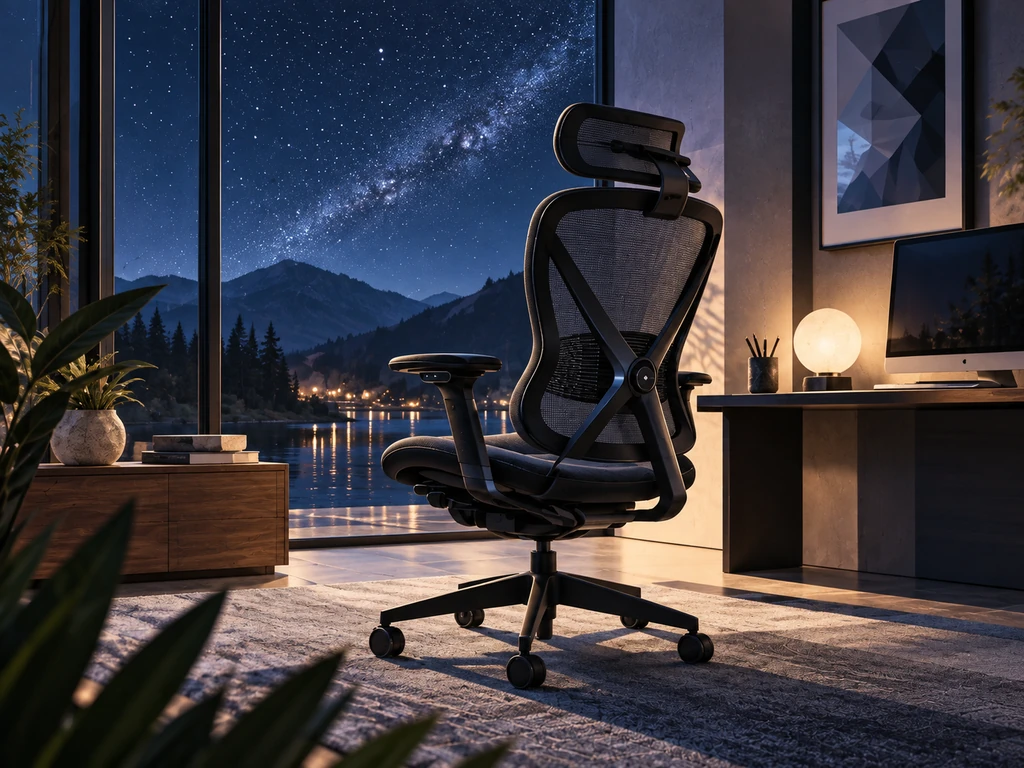恒林玄星电脑椅实景风格概念场景