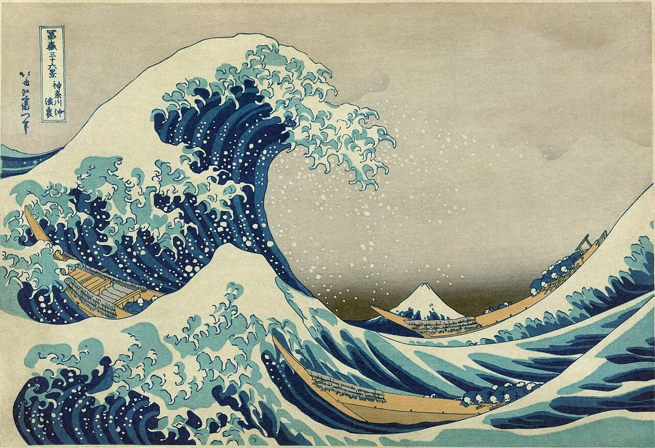 北斋《神奈川冲浪里》|1830/33;同图样印张示例,具体版本见图片来源